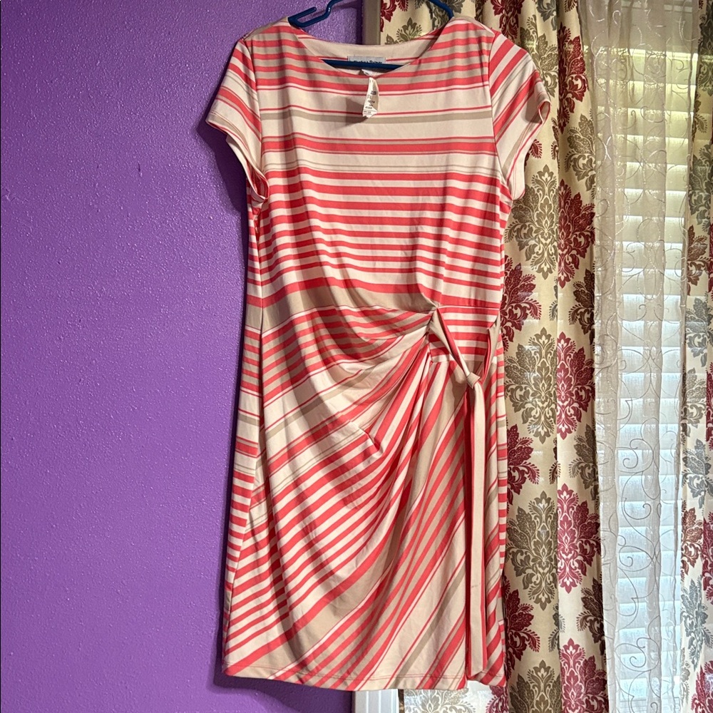 Shelby & Palmer Red and Cream Striped Dress
